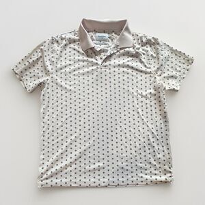 Goodfellow Mens Golf Polo Shirt Light Pink Geometric Size Large